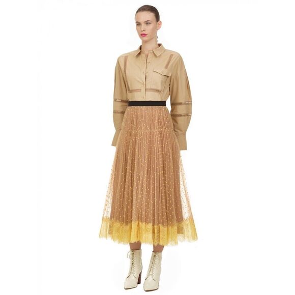 Self-Portrait Polka Dot MIDI Skirt - Picture 3 of 13